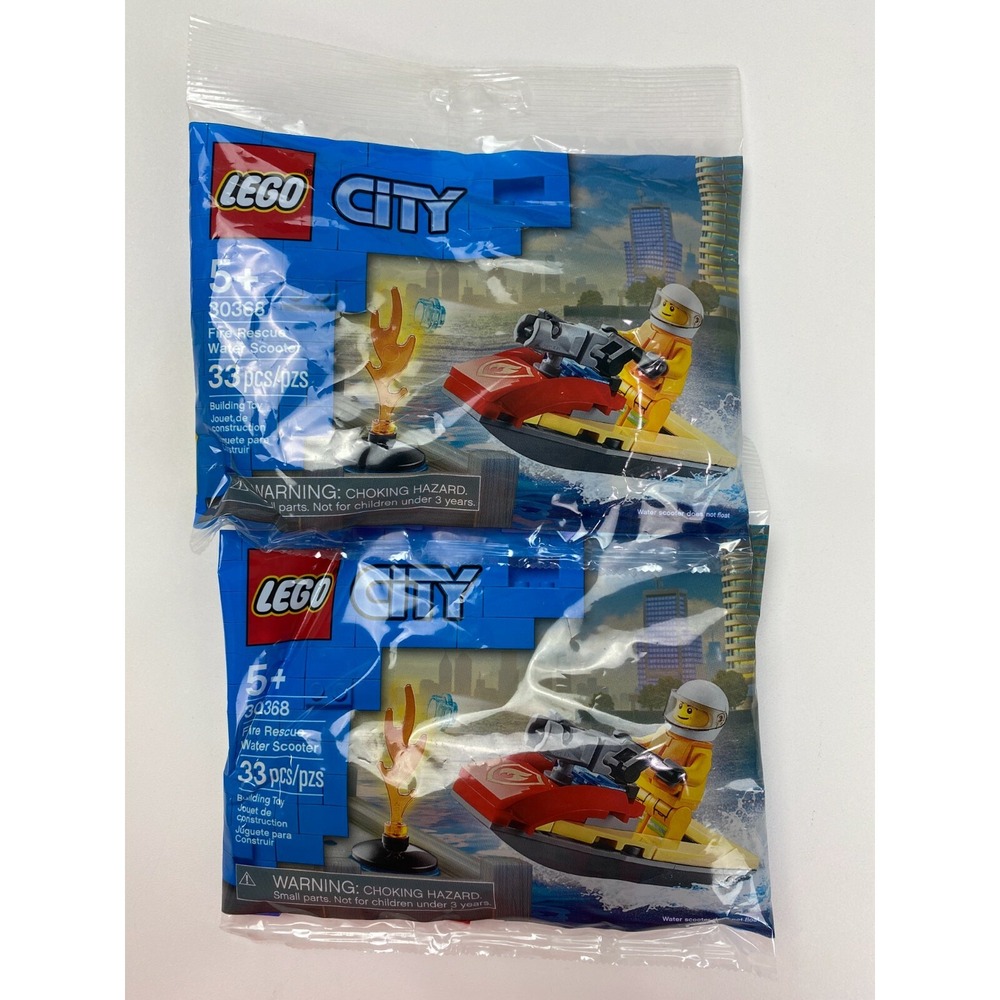 2x LEGO Fire Rescue Water Scooter Polybags (30368) NEW